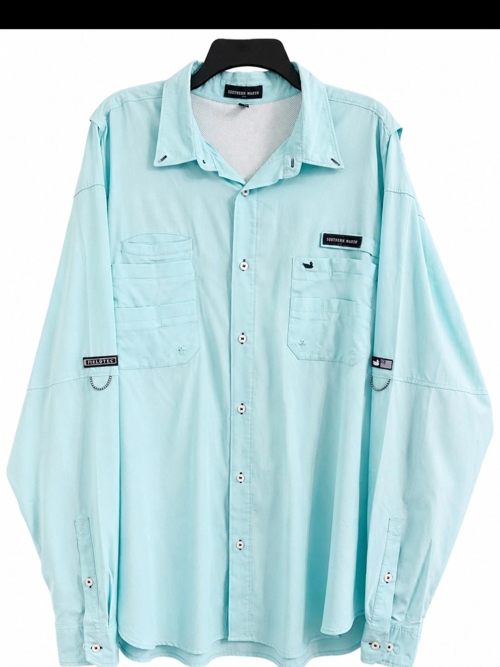 Southern Marsh Mint Green Performance Button-Down Shirt